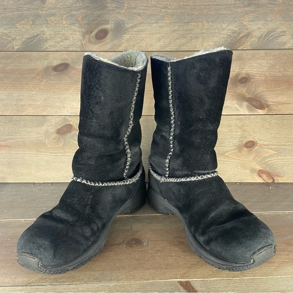 Merrell encore stitch Womens size 7 shoes black suede shering lined winter boots - Picture 3 of 10